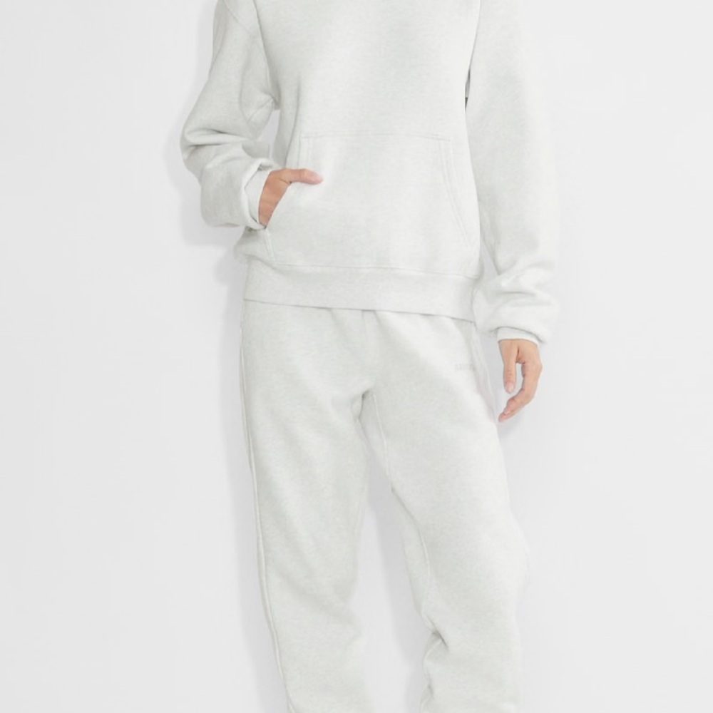 Cozy White Hoodie and Sweatpants Set